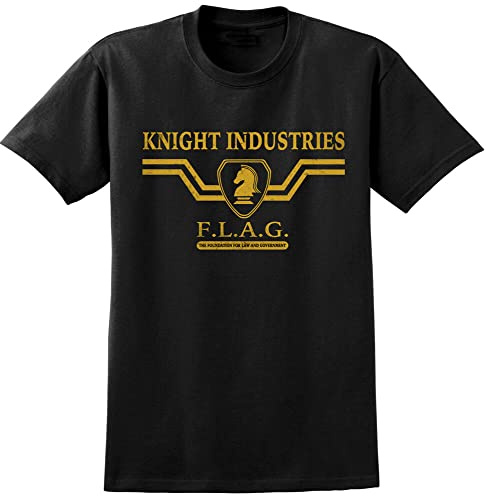 Knight Rider Inspired T-Shirt - Retro 80s TV Tele Show Tee - KITT Car Black