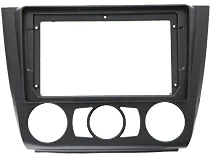 BEABAG Mascherina Autoradio 2 DIN per BMW 1 Series E88 E82 E81 E87 2004-2011, 9 inch, Cornice Pannello Dash Adattatore Lettore Dvd Autoradio, Telaio Stereo Plancia per Android, Manual AC