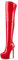 Aachcol Sopra il Ginocchio Spillo Stivali Piattaforma Stivali Alti Fino Alla Coscia Rotonda Punta Cerniera Sexy Dress Alto High Tacco Heel Stivali Rosso 42 EU