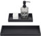 EXELCO 30+20cm Silicona Bandejas Decorativas Bandeja Baño Negra Bandeja Decorativa Antideslizante Bandejas Bañera Decoracion Baño Bandeja Almacenamiento Baño Rectangular Bandejas para Tocador Toalla