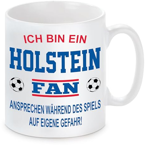 Fussball Tasse | Ich bin ein Holstein Fan - Ansprechen während des Spiels auf eigene Gefahr | Keramiktasse für Fußballfans | Spülmaschinenfest | hochwertiger Druck