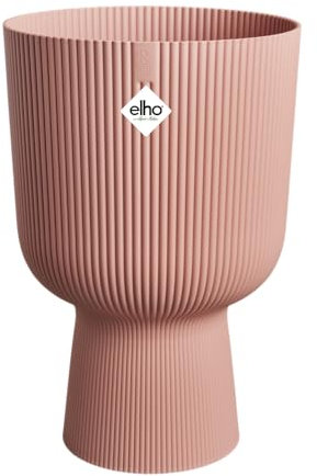 Elho Vibes Fold Coupe 30 - Pot De Fleurs pour Intérieur - Plastique 100% recyclé - Ø 29.5 x H 44.7 cm - Rose/Rose Poudré
