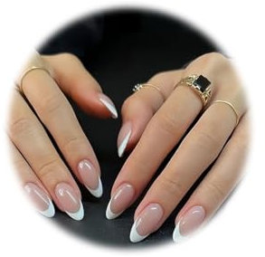 FMYODWU Soft Gel Carrés Faux Ongles Court French,Gel Press on Ongles, Couverture French Capsule Ongles, Ongles Artificiels, Square Faux Ongles à Coller Nail Art pour Femmes et Filles