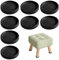 8PCS Furniture Caster Cups, Round Non-Slip Feet Pad Rubber Furniture Feet Chair Leg Caps Furniture Caster Pad Floor Protectors for Bed Cabinet Sofa(Black)