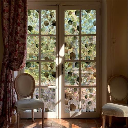 Milchglasfolie Olivgrün Braun für Fenster - Sichtschutzfolie Selbstklebend Klebefolie Schlafzimmer Bad 43x100cm/1 Pcs