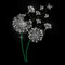 MAYJOYDIY Pusteblumen Schmetterling Strass Aufbügler Hotfix Transferaufkleber Pusteblumensamen Klarer Bling DIY Aufnäher Kleidungsreparatur Hotfix Applikation Für T Shirt Jacke Tasche Jeans Basteln
