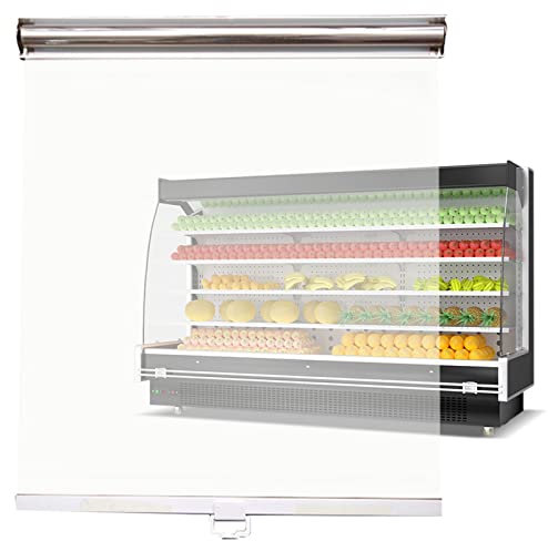 Clear Plastic Roller Shade for Supermarket Vegetables Display Cabinet and Commercial Refrigerated Upright Refrigerators Partition Blind with Convenient Handle (110cm x 150cm)