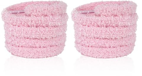 Lot de 2 Paiers de Lacets en Peluche,Lacet Fluffy,Lacet Rose,Chaussures Pour,70 cm Lacets Ronds,Lacets Sport,Lacets Campus - Lacets éLastiques Universels,Peluche Rose Elastique,Doux de Rechange