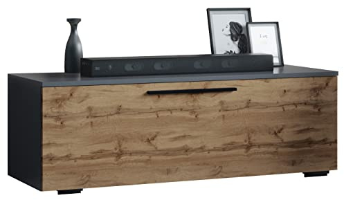 VCM Wood TV Lowboard Furniture TV Cabinet Table Console TV Table Arila M Wood TV Lowboard Furniture TV Cabinet Table Console TV Table Arila M Anthracite/honey oak