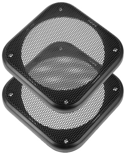 OUNONA Metal Square Speaker Grill Car Subwoofer Grill Cover Easy Install for 4 Inch Speakers