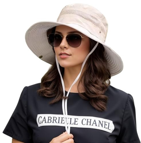 Sonnenhut Damen Faltbar,Sonnenhüte für Damen Atmungsaktiv Wanderhut Unisex Sonnenhut Damen Faltbar UV Schutz,Safari Hut Geeignet für Outdoor Wandern Camping Angeln