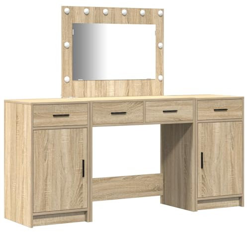 vidaXL Sonoma Eiche Holzwerkstoff Esstisch Set Mit Stühlen Stylischer Moderner Tisch Für Zuhause Einfach Zu Montieren Möbel Geräumiges Und Vielseitiges Design Qualitätsvoll Gefertigte Zeitgemäße