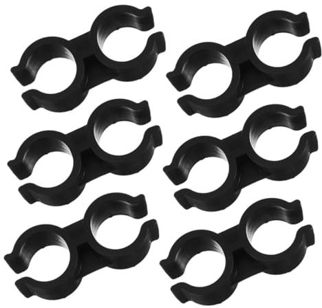 KONTONTY 6pcs Double Plastic Pipe Clamps H-Type Conduit Clips Multi-Function Pipe Connectors for Shelves and