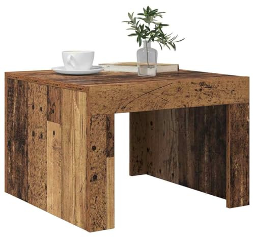 vidaXL Coffee Table Old Wood 50 x 50 x 35 cm Engineered Wood, Modern Living Room Coffee Table, Functional, Durable Design, Versatile Surfaces, Elegant Wood Furniture, Indoor Use