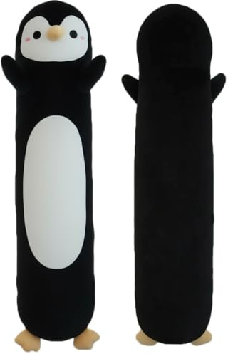 ZOMAXTOY Pinguin Kuscheltier, Weiches Langer Pinguin Stofftier Plüschtier zum Umarmen, Großes Kuschelkissen für Kinder, Geburtstagsgeschenk für Jungen und Mädchen (Black, 90cm/35.43in)