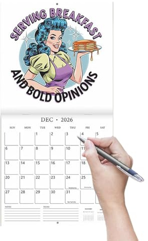 Arroopu Wandkalender - Sarkastischer Terminplaner,Aufhängbarer 2026 Retro Planer Kalender für Dekoration am im Schlafzimmer und Zuhause für Männer und Frauen