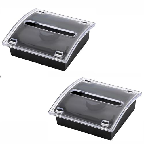 2 Stück Haftnotizspender, ABS-Pop-Up-Zettelspender, transparente Oberseite, Notizblockhalter für Schule, Büro, Zuhause, Geschäft (10,5 x 10,1 x 3,7 cm)