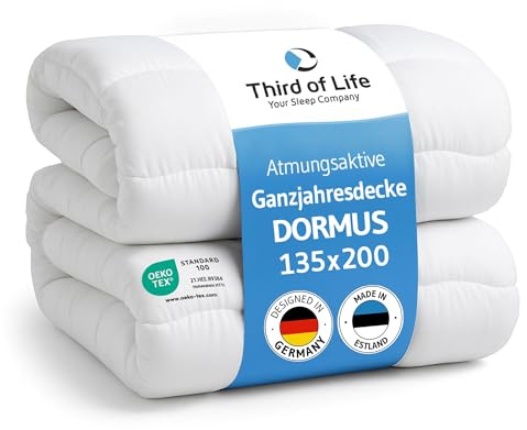 Ganzjahresdecke 135x200, Weiche Bettdecke für jede Jahreszeit, Ökotex 100 | Atmungsaktive Stepp-Decke 135 x 200 cm von Schlafexperten, Blanket made in EU, 60°C waschbar und temperaturregulierend