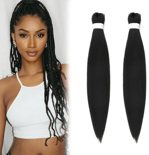 OPVYAEU 26 Zoll Schwarze Perücke Kpop Cosplay Inspiriert von rumi Haarteil Zöpfe Kunsthaar Braids Extensions Roleplay Kostüm Party Haare（2 Pcs）