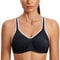 SYROKAN Damen Sport BH Starker Halt- Bügel Push Up Ringerrücken Gepolstert Fitness BH Schwarz 80D