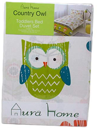 AuraHome Childrens Country Owl Duvet Cover and Pillowcase Set (Toddler)