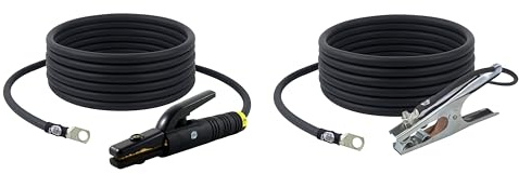 300 Amp Welding Leads Assembly Set - Terminal Lug Connector - #1 AWG Cable (15 FEET Each Lead)