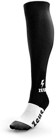 Zeus Calza Energy Calzettoni Calcio CALZEROTTI Calcetto Partite TORNEI Allenamento 1 Paia (2 Calze) Uomo - Donna - Ragazzo/A - Bambino/A (Senior (dal 40 al 46), Nero)