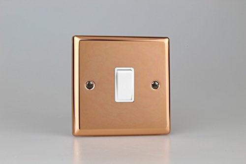 Varilight 1-Gang 10A 1- or 2-Way Rocker Switch Polished Copper