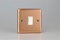 Varilight Interruttore a bilanciere classico in rame lucido 1 gang 2 vie 10 Amp con inserti bianchi