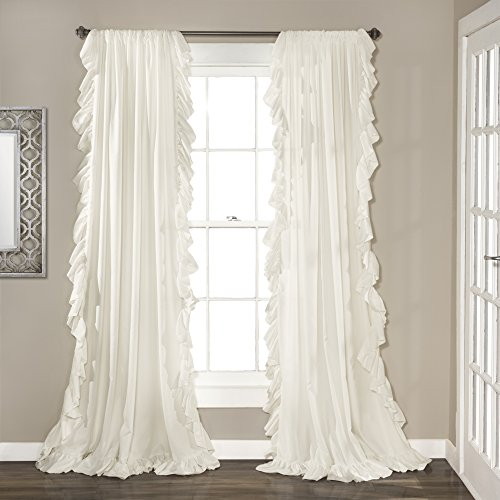 Lush Decor Reyna Window Curtain Panel Pair, 120 x 54, White