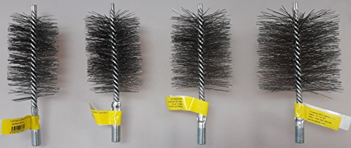 Ofenrohrbürste Drahtbürste Kaminbürste Kaminbesen Rohrbürste Schornsteinbürste aus V4A-Edelstahl Kaminkehrerqualität (Edelstahl V4A, 80mm)