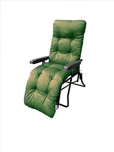 MyLayAbout Replacement Cushion For a Garden Sun Lounger/Reclining chair filled with granulated Memory Foam - Bottle Green (CUSHION ONLY)