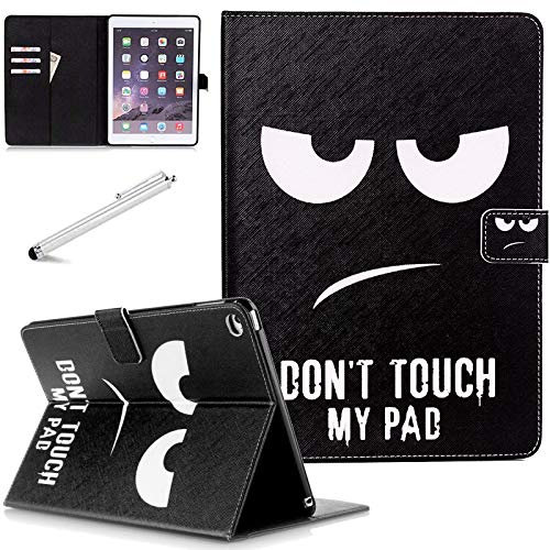 FANCITY Smart Wake Sleep Case für iPad Mini 1-5 Mit Ständer, Kartenfach und Stifthalter - PU-Leder Schutzhülle - Große Augen