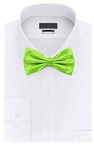 Trimming Shop, Papillon da Uomo, colorato, Tinta Unita, in Poliestere Satinato, con Elegante Papillon per Abbigliamento Casual e Formale, Accessorio per Feste di Nozze Verde Lime Taglia Unica