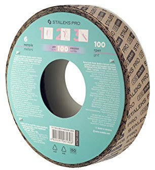 STALEKS PRO Recambio Rollo, Bobinail, Donut Estuche Lima de Uñas Profesional en Funda, Desechables, Base Recta, Grano 100, ATSC-100