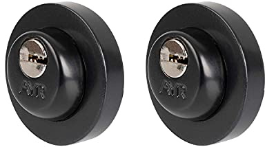 AYR 465 Picaportes y cerraduras para puertas. Sistema CLOSE sobre manillas con roseta, Negro mate, 51mm de diámetro