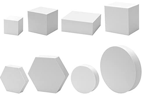 8 Piezas de Accesorios de fotografía, Cubo geométrico, Juego de Accesorios de Fotos, Fondo de fotografía, Accesorios de Tiro posando telón de Fondo para joyería cosméticos (Blanco)
