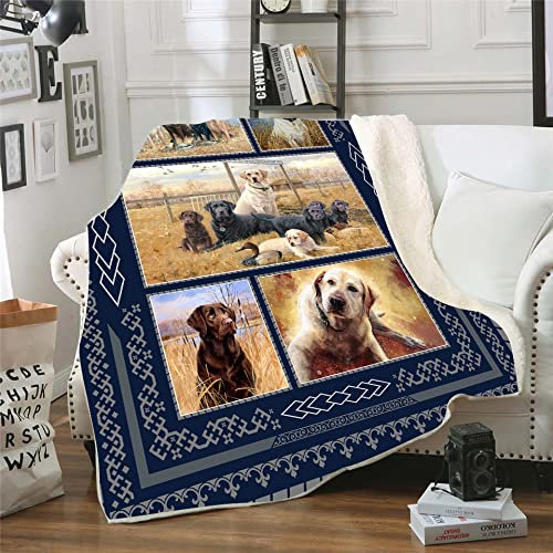 Kuscheldecke Flauschig Baby Blauer Labrador, Weiche Flanell Fleecedecke Plüsch Decke für Kinder Haustier, Warm Sofadecke Wohndecke Couchdecke Wolldecke Tagesdecke - 75x100 cm