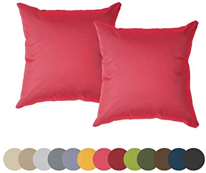 chilly pilley® Dekokissen für Garten & Zuhause – Weiche Zierkissen in vielen Farben & Größen, Einzeln oder im Set erhältlich, Strapazierfähig & Pflegeleicht (rot 2 er Set 40x40)