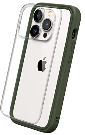 RhinoShield Modulares Case kompatibel mit [iPhone 14 Pro] | Mod NX - Anpassbare & stoßdämpfende Schutzhülle im schlanken Design - 3.5 Meter Fallschutz - Camo Grün