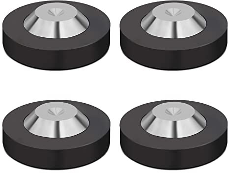 YuanYong Lautsprecherfüße 4 Pcs 39mm×13mm mit POM Edelstahl-Lautsprecherpads HiFi Geräte Füße für HiFi-Lautsprecher, Subwoofer, Audioverstärker, DAC und CD-Player (Schwarz)