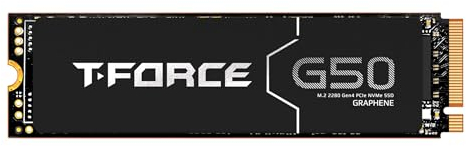 TEAMGROUP T-Force G50 1TB SLC Caching 3D TLC NAND NVMe InnoGrit PCIe Gen4x4 M.2 2280 Gaming SSD with Ultra-Thin Graphene Heat Spreader Works with PS5 Read/Write 5000/4800 MB/s TM8FFE001T0C129