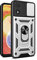 COMAKU Coque Armor pour Motorola Moto E13, Housse TPU+PC Antichoc avec Coulissante Couverture et Anneau Béquille Support - Argent