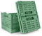 Volein 2 Pcs Collapsible Storage Boxes Stackable Plastic Storage Crates Large Foldable Baskets Collapsible Crates for Kitchen, Living Room, Bedroom(Green)