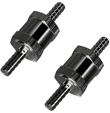 JNNJ 2 Pièces Clapet Anti-Retour à Carburant, Aluminium Carburant Non Retour Clapet Anti-Retour, Clapet Anti-Retour Pour Essence Diesel Carburateur Systèmes De Carburant à Basse Pression(6mm)
