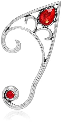 W WEILIRIAN Gothic Ruby Elf Manschette Ohrring Elfe Fee Manschette Wrap Ohrring Elfen Knorpel Manschette Ohrring Elfen Kontur Ohrring Cosplay Halloween Ohrring Schmuck für Frauen und Mädchen Geschenke