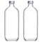 Acan Tradineur - Pack de 2 botellas de vidrio de 1 litro, tapón de acero, agua fría o caliente, bebidas, té helado, limonada, frigorífico, camping - 25,5 x 9,5 cm