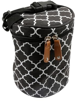 Rumyve Baby Bottle Thermal Bag,Breast Milk Cooler Bag Fits 4 Baby Bottles with Ice Pack & Shoulder Strap,Storage Bag Portable Bottle Holder Thermal Bottle Holder(Black)