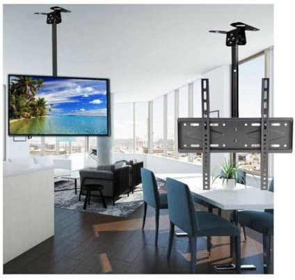 OISE ART STORE Trade Shop - Supporto Soffitto per TV Staffa Braccio Regolabile da 26 A 60 Pollici Max 55 kg