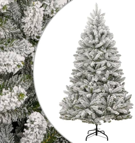 vidaXL Albero Natale Artificiale Incernierato con Neve Fioccata 300 cm, Albero di Natale con Neve fioccata, Albero di Natale, Albero di Natale con Base